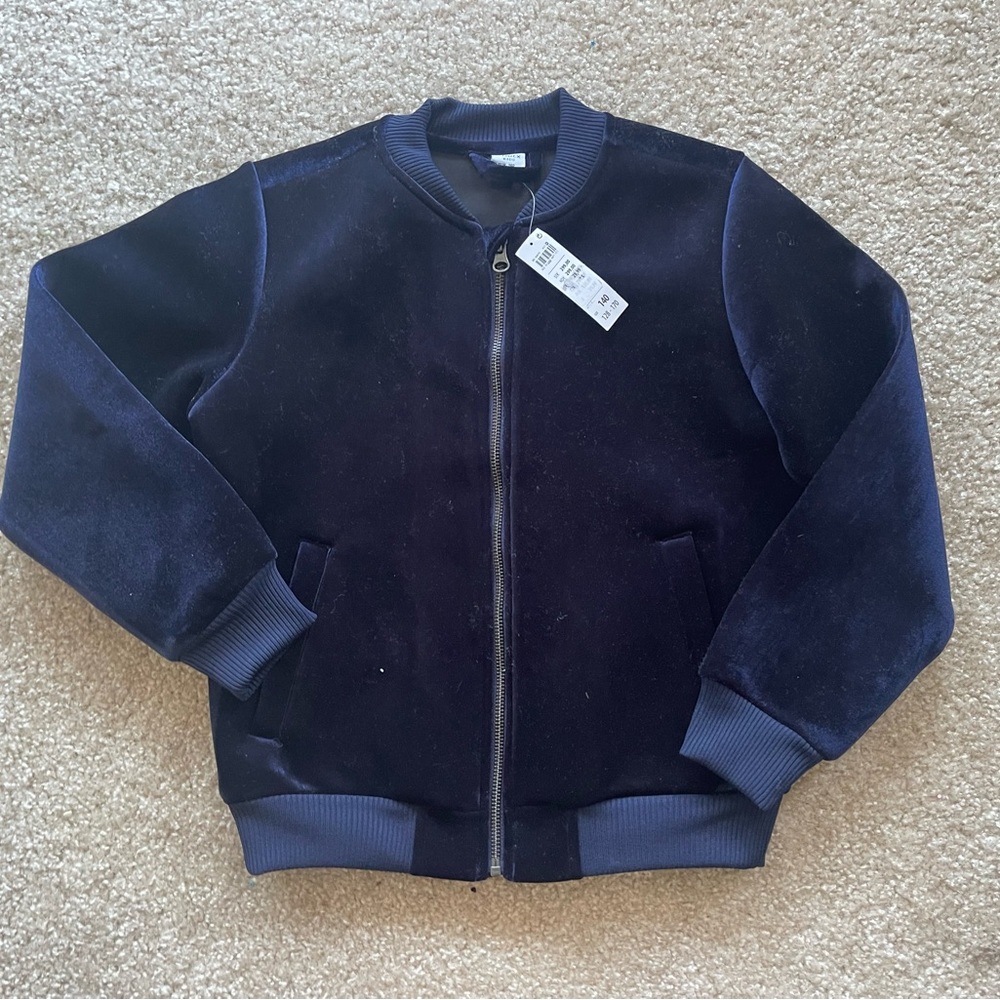 NWT kids Navy Velvet Bomber Jacket
